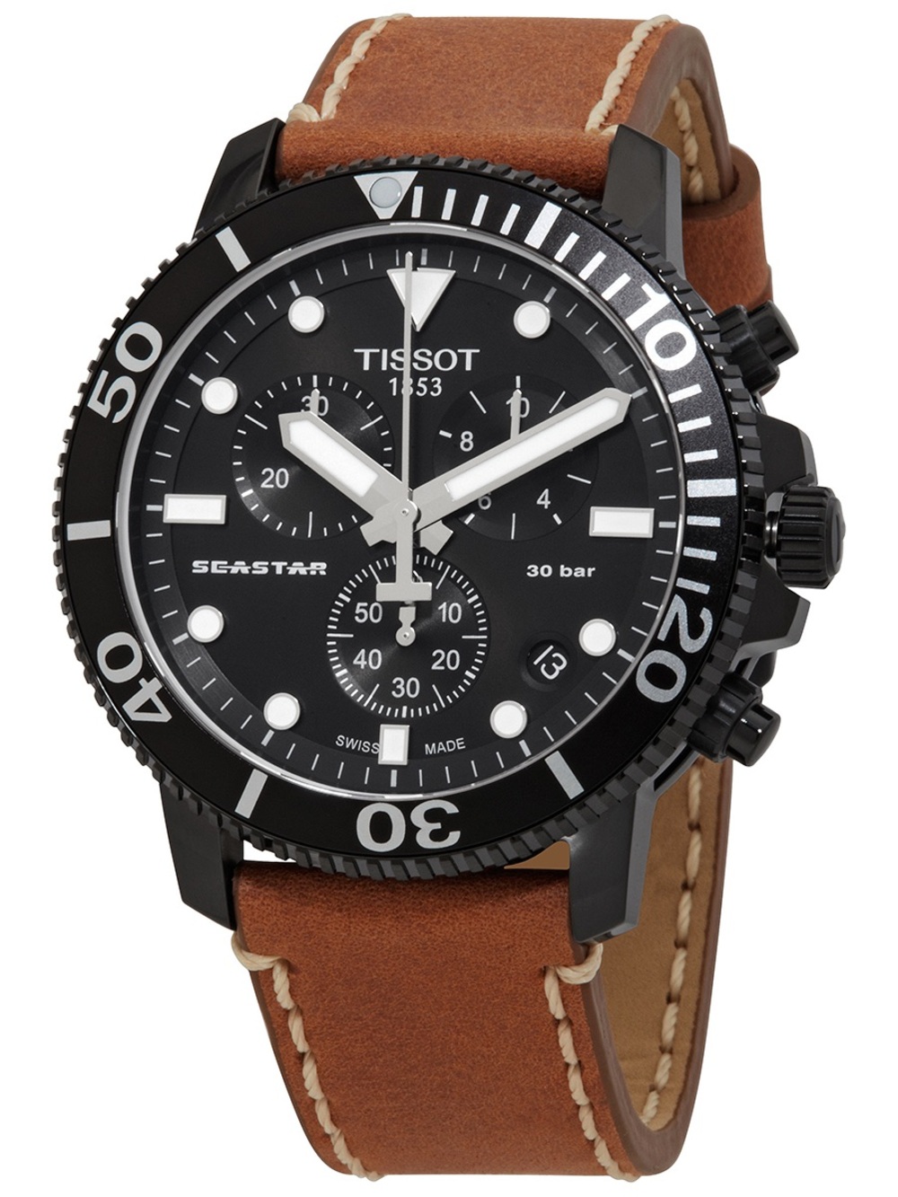 TISSOT Seastar 1000 Chronograph Quartz Black Dial Men's Watch